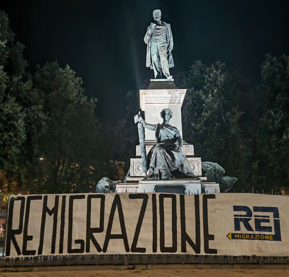 Iniziativa striscione Remigrazione